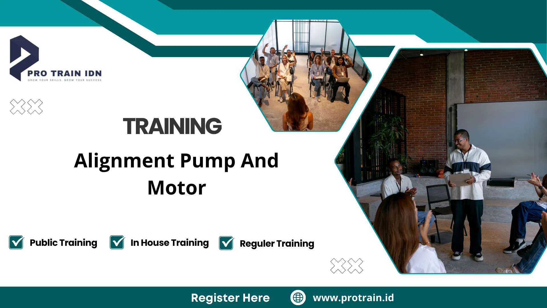 Training pump motor alignment